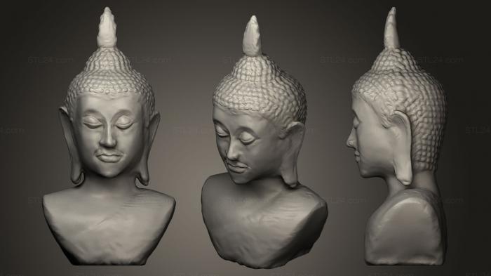 Buddha figurines (Buddha head, STKBD_0003) 3D models for cnc